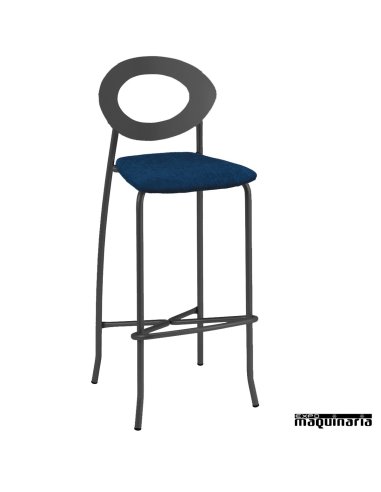 Taburete cafetería  respaldo ovalado 5R025TA armazón color negro