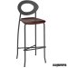 Taburete alto asiento madera 5R025MA armazón negro