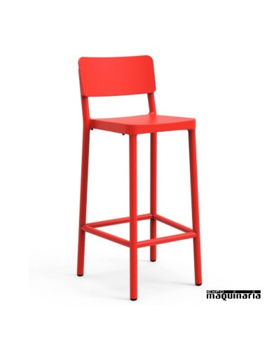 Taburete alto terraza RELISBOA-T color rojo