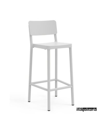 Taburete alto terraza RELISBOA-T color blanco