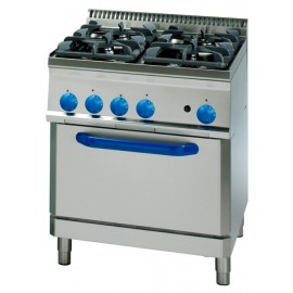Cocina industrial a gas CLPF70GG7 con 4 quemadores y horno industrial