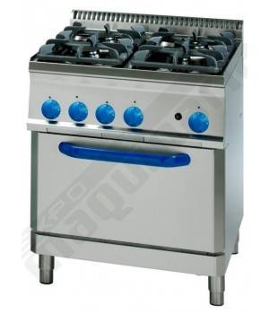 Cocina industrial a gas CLPF70GG7 con 4 quemadores y horno industrial