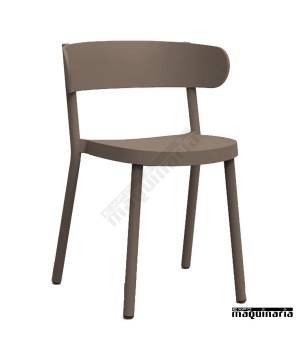 Silla terraza RECASINO apilable color chocolate