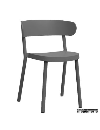 Silla terraza RECASINO apilable color gris oscuro