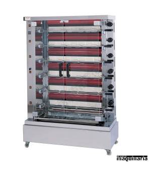 Asador de carnes y pollos por INFRAROJOS 6 espadas 30 pollos FEDES-6