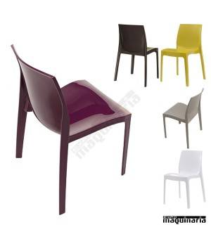 Silla de exterior y terraza de plástico apilable LBANNA