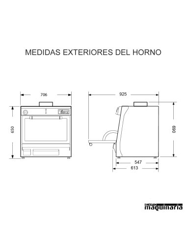 Horno de carbón ARPIRA70LUX medidas