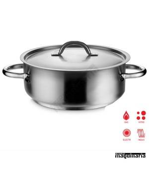 Cacerola industrial inox 65 litros baja con tapa PU291.060