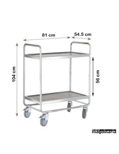 Carro desmontable 2 bandejas 80 cm PU80330