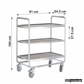Carro Desmontable 3 bandejas 80 cm PU80350
