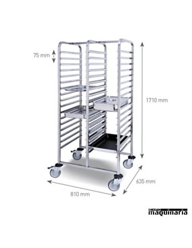 Carro doble de 17 x 2 guías bandejas GN 1/1 PU80670