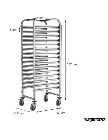Carro desmontable 15 guías bandejas GN 1/1 PU80970