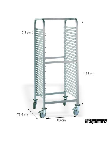 Carro desmontable 17 guías bandejas GN 2/1 PU80480