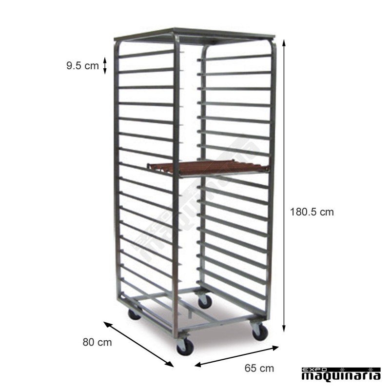 Carro horno panadero 17 guías PU80890 con tejadillo