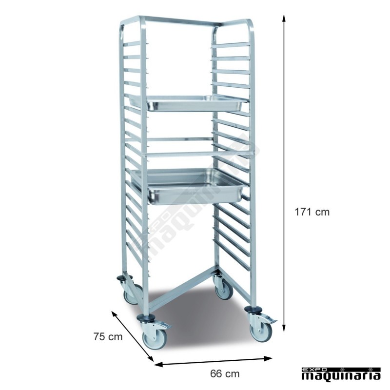 Carro encastrable 17 guías bandejas GN 2/1 PU80510