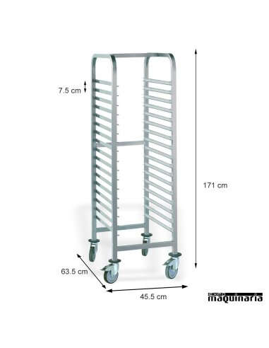 Carro desmontable 17 guías bandejas GN 1/1 PU80470