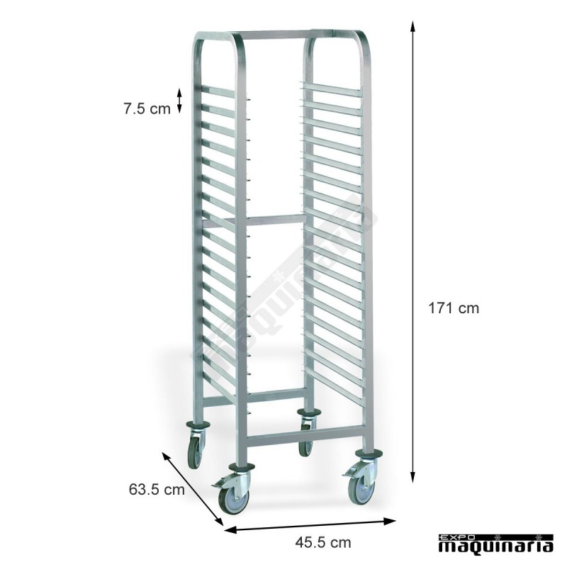 Carro desmontable 17 guías bandejas GN 1/1 PU80470