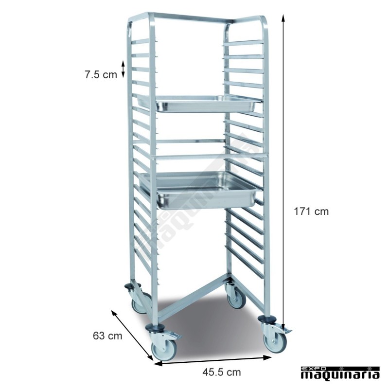 Carro encastrable 17 guías bandejas GN 1/1 PU80520