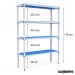 Estantería 4 niveles de aluminio y polipropileno. Fondo38.5