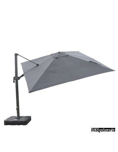 Parasol 3x3 aluminio DELUXE color gris vista superior