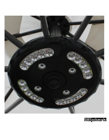Parasol 3x3 aluminio DELUXE colocacion de luces led