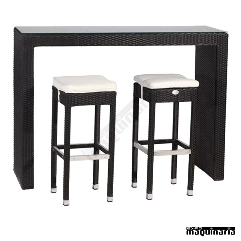 Mesa alta de rattan FAMODENA50