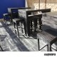 Conjunto de mesa alta + 8 taburetes de rattan para jardin