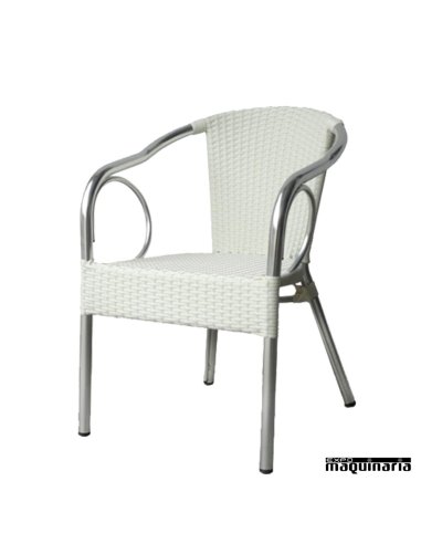 Sillón aluminio ratan FASALZBURGO DELUXE color blanco