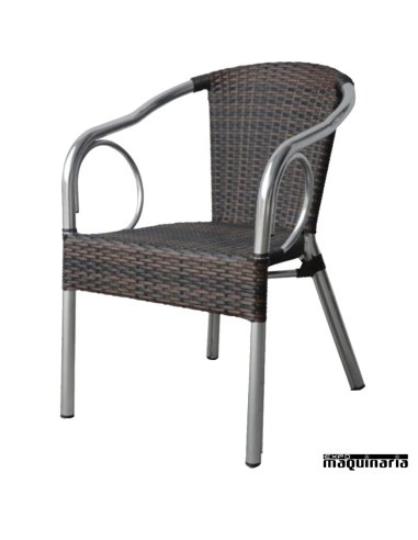 Sillón aluminio ratan FASALZBURGO DELUXE color marron