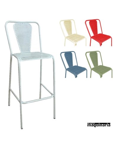 Taburete acero retro apilable FARETRO-T