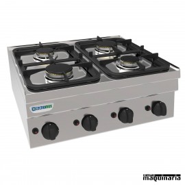 Cocina industrial a gas CLPC70G6 con cuatro quemadores