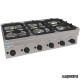 Cocina industrial a gas sin mueble CLPC105G6 con seis quemadores