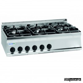 Cocina industrial a gas CLPC105G7 con seis quemadores