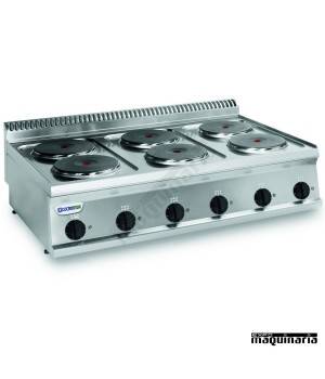 Cocina industrial electrica CLPCR105E7 con 6 quemadores