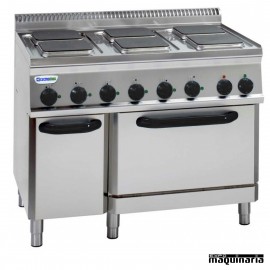 Cocina industrial electrica CLPFS105E7 con 6 quemadores y horno