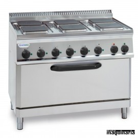 Cocina industrial electrica CLPFSX105E7 con 6 quemadores y horno