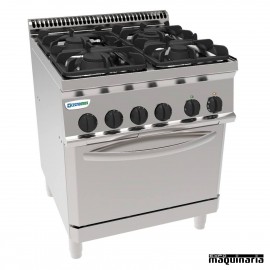 Cocina industrial a gas CLPF70G7 con 4 quemadores y horno electrico