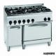 Cocina industrial a gas CLPF105G7 con 6 quemadores y horno