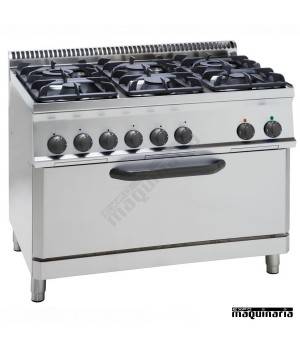 Cocina industrial a gas CLPFX105GG7 con 6 quemadores y horno fullsize