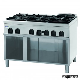Cocina industrial a gas + modulo bajo CLPCG12FG9 con 6 quemadores