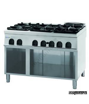 Cocina industrial a gas + modulo bajo CLPCG12FG9 con 6 quemadores