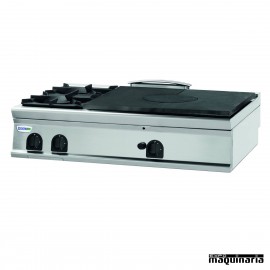 Cocina industrial a gas CLPCPG12G9 con dos quemadores y placa de hierro