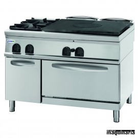 Cocina industrial a gas CLPFPG12GG9 con 2 quemadores, cocedor y horno