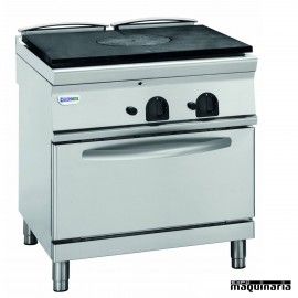 Cocina industrial a gas CLPPF8GG9 con placa de hierro y horno electrico