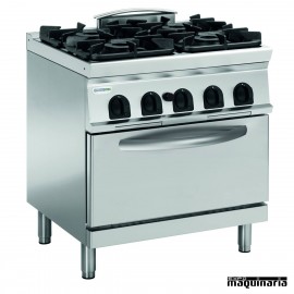 Cocina industrial a gas CLPFG8SGG9 con 4 quemadores y horno electrico