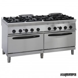 Cocina industrial a gas CLP2FG16GG9 8 quemadores y 2 hornos industriales