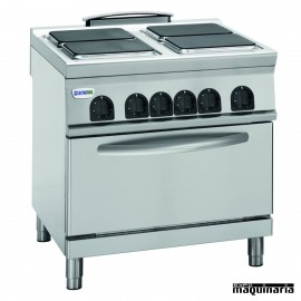Cocina industrial electrica CLPF8E9 con 4 quemadores y horno