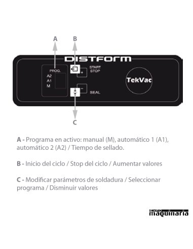 Envasadora al vacío  externo TekVac DITVE010T2 panel 