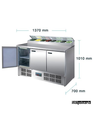 Mostrador preparación de pizza medidas 390 litros NIG605