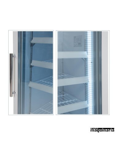 Vitrinas congeladoras 412 litros con luz LED detalles estanterías